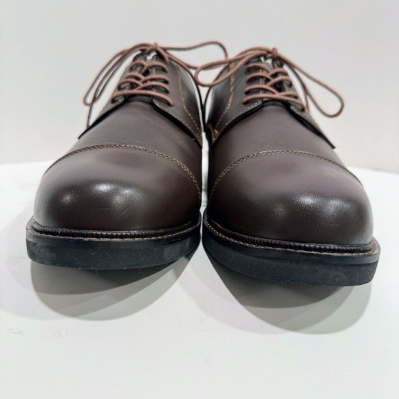 APEX Lexington Brown Leather Cap Toe Oxford Comfort Shoes Men\'s Size 11.5 Wide main image 4